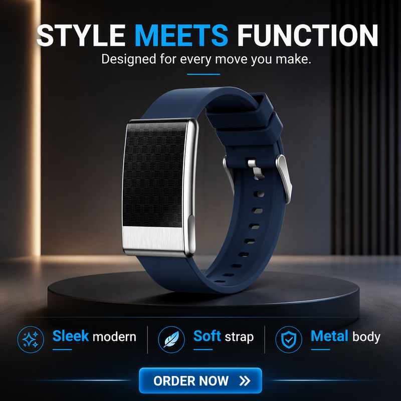 E900 Screenless Smart Bracelet with HRV Wellness Analysis view 2